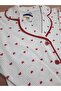Girl's Heart Patterned Front Buttoned Cotton Pajama Set 7/8-8/9-9/10 Years - 5