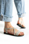 Elastic Light Gray Suede Women's Sandals - 3