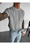 Relaxed Cut Cycling Collar Soft Textured Cotton Tee K8019T