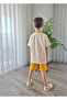 Dinosaur Bloods and Shorts/Stone Tshirt for 2 Sets Boys Piping Detailed Mtye0026 - 5