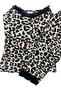 Women's Milan Fabric Leopard Pattern Collar and Cuffed Hem Rope Strap Pajama Set - 2
