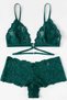 Women's Green Special Bra Panty Set - 3