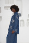 Women's Tansel Denim Fabric Shirt Front Back Sleeve Embroidered Shirt Standard Pants Fitted Suit - 6