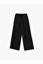 Tie Waist Elastic Pocket Relaxed Cut Wide Leg Trousers - 3