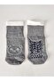 Teddy Bear Patterned Baby Socks Set - Non-Slip Sole - 6