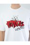 Oversize Unisex Printed T-Shirt Crack White - 3