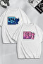 Unisex Women Men Angel and Stitch Gym Printed Lover Couple Combination Design Oversize Tshirt 2 Pack