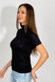 Women's Short Sleeve Half Turtleneck Black Body - 6