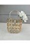 Luxury Bag Model Vase Decor Gold 22 cm (with 2 Artificial Roses as a Gift)