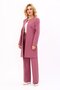 Zero Collar Plain Long Jacket & Wide Leg Trousers-Rose - 1005520