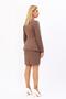 Zero-Neckline Buttoned Jacket & Slit Straight Tight Skirt - Brown - 1064502 - 4