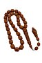 Tipped Capsule Cut Caramel İmame Embroidered Powder Amber Prayer Beads - 3