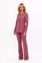 Zero Collar Buttoned Jacket & Spanish Flare Trousers-Rose - 1064530 - 2