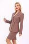 Men's Collar-Front Pleated Jacket - Brown - 1027100 - 2