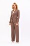 Single Button Classic Jacket & Wide Leg Trousers - Brown - 1044520 - 5