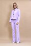 Buttoned Mini Jacket & Flared Trousers Set - Violet - 1010530 - 4