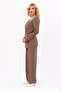 Square Collar Jacket & Wide Leg Trousers - Brown - 1075520 - 2