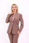 Self-Standing Collar Jacket - Brown - 1072100