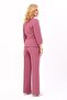 Zero Collar Plain Short Jacket & Wide Leg Pants Set-Rose - 1015520 - 3