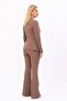 Zero Collar Buttoned Jacket & Spanish Flare Trousers - Brown - 1064530 - 4