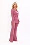 Men's Collared Button Detailed Jacket & Spanish-Cuff Trousers-Rose - 1065530 - 4