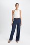Bürümcük Trousers Navy Blue Wide Leg Wide Loose Leg Elastic Waist C0200Ax24Au - 3