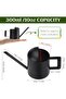 Small Watering Can for Indoor Plants, 10oz/300ml Stainless Steel Black, Long Spout