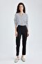 Sigaret Satin Fabric Trousers Basic Plain Normal Waist Elastic Waist Straight Leg J8741Az23Sm - 3