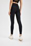 High Waist Fitted Soft Hairy Waist Hugging Basic Plain Sports Tc Leggings W8206Az24Sp - 6