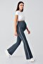 Ribbed Flared Leg High Waist Stretchy Recovery Maternity Leggings