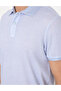 Light Blue Slim Fit Buttoned Polo Collar T-Shirt 50306060-Vr003 - 7
