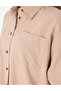 Beige Oversize Linen Blended Long Sleeve Shirt 50313128 -Vr011 - 7