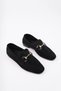 Women's Black Daily Comfortable Stylish Detailed Oxford Masculine Soft Leather Loafer Ballet Shoes - 7
