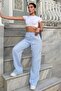 Blue Wide-Leg Muslin Women’s Trousers MG1980 - 2