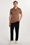 Men's Regular Fit Double Pleated Elastic Waist Comfortable Cut Loose Leg Baggy Black Trousers - 6