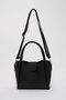 Black Shk190 Faux Leather Snap Closure Hand, Arm and Shoulder Bag with Removable Makeup Bag - 4