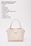 Cream Shk190 Faux Leather Snap Hand, Arm and Shoulder Bag with Removable Makeup Bag - 3