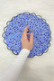 Cobalt Blue Bride Groom Handkerchief, Sequin Sequin Pearl and Crystal Stone Detail, Wedding Henna Circumcision Promise Engagement - 4