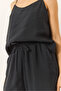 Women's Black Strappy Woven Modal Blouse Trousers Bottom-Top Set 9298 60281024 - 6