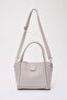 Gray Shk190 Faux Leather Snap Hand, Arm and Shoulder Bag with Removable Makeup Bag - 5