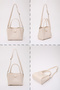 Cream Shk190 Faux Leather Snap Hand, Arm and Shoulder Bag with Removable Makeup Bag - 8