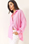 Women's Pink Jacquard Linen Shirt 60171028 - 6