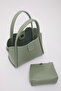 Mint Green Shk190 Faux Leather Snap Hand, Arm and Shoulder Bag with Removable Makeup Bag - 8