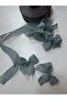 Linen Ribbon Ready Bow -40 Pieces-Olive Green - 3