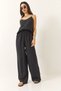 Women's Black Strappy Woven Modal Blouse Trousers Bottom-Top Set 9298 60281024 - 3