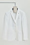 Baselnaa Men's White Battal Large Size Slim-Fit Lined Button Basic Blazer Jacket - 2