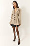 Women's Stone Shawl Collar Waist-Fitted Button Closure Lined Viscose Blazer Jacket 3433 60283148