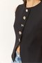 Women's Black Regular Bisilet Collar Gold Button Detailed Lined Woven Vest 9005 60283150 - 6