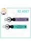 Name Plate and Blood Group, Emergency 2 Keychain, Purple Violet-Turquoise, for Motorcycle Lovers
