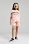 Us Polo Assn. Girl's Floral Printed Light Pink Shorts Set